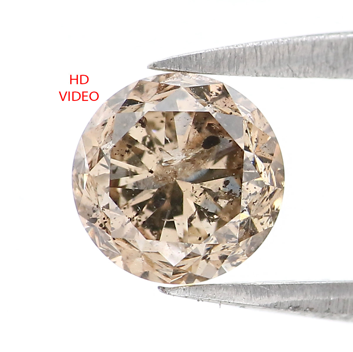 Natural Loose Round Diamond Light Brown Color 1.13 CT 6.12 MM Round Brilliant Cut Diamond KDL2599