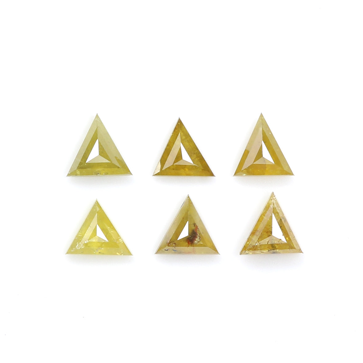 1.54 CT Natural Loose Triangle Shape Diamond Yellow Color Triangle Diamond 4.20 MM Natural Yellow Diamond Triangle Rose Cut Diamond QL2050