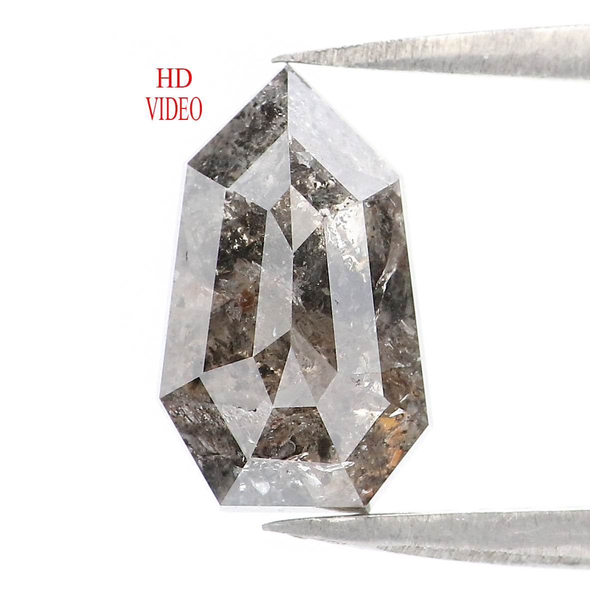 2.30 CT Natural Loose Bullet Shape Diamond Salt And Pepper Bullet Diamond 10.75 MM Natural Black Grey Bullet Diamond Rose Cut Diamond LQ8074