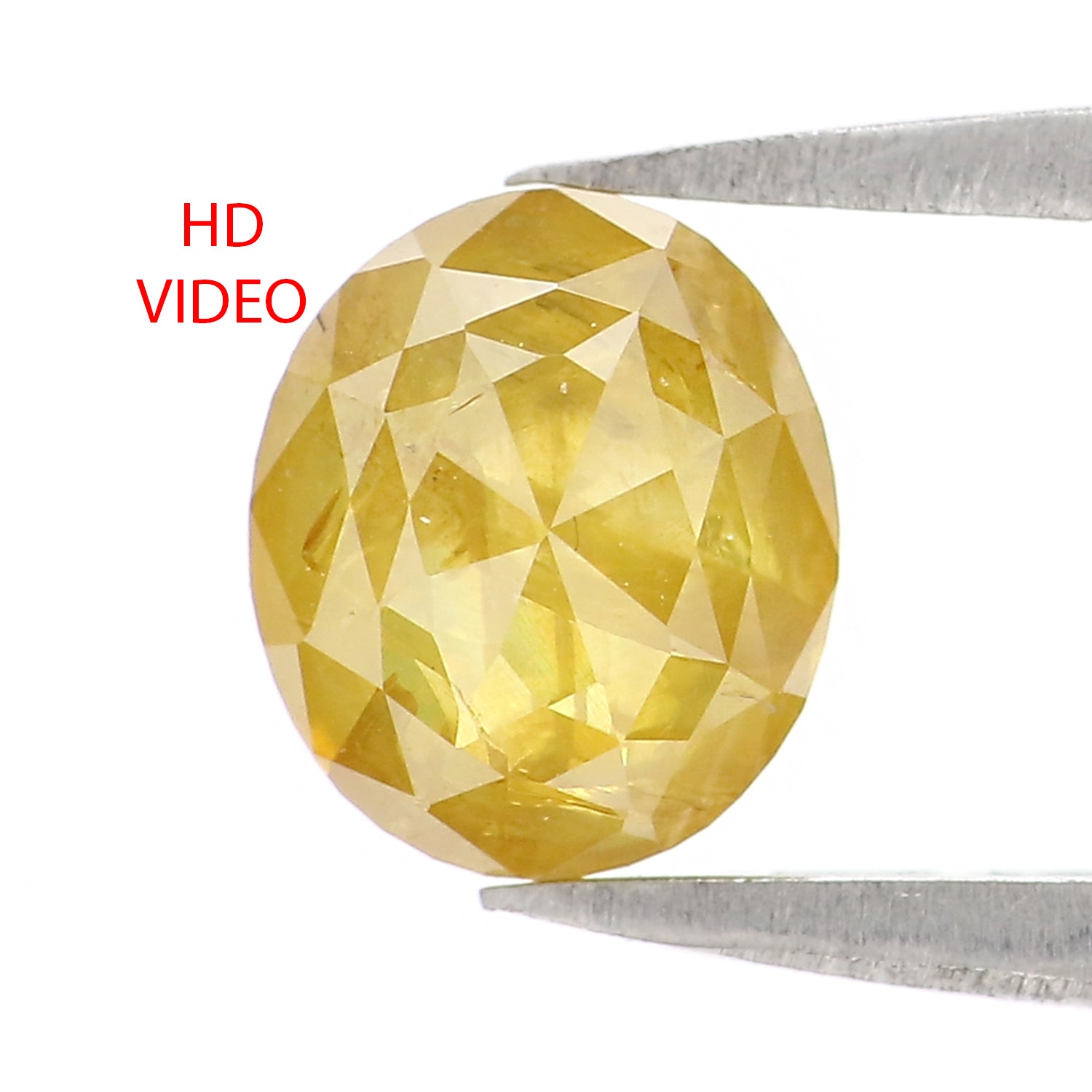 1.73 CT Natural Loose Oval Shape Diamond Yellow Color Oval Cut Diamond 7.20 MM Natural Loose Yellow Diamond Oval Rose Cut Diamond LQ2696