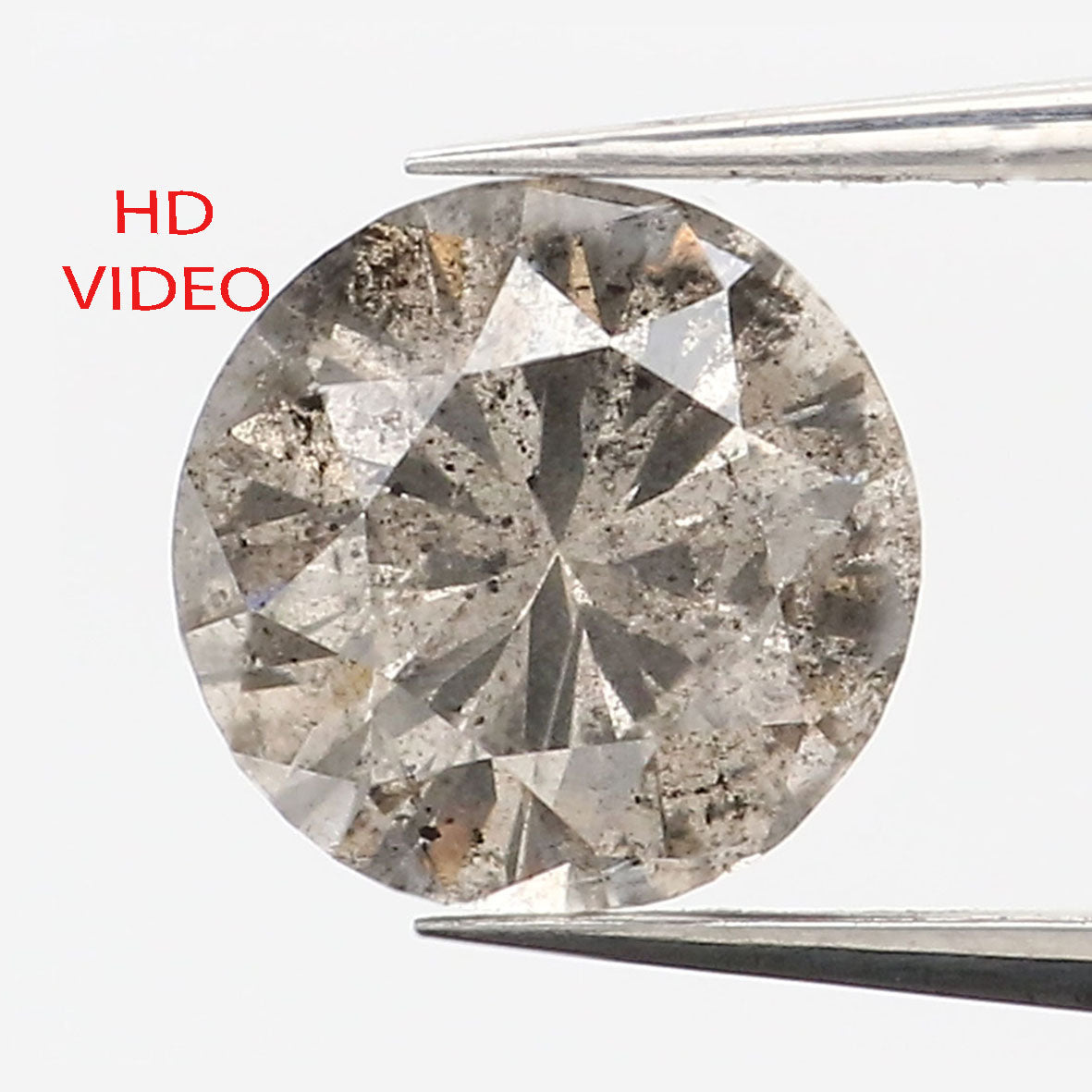 0.69 CT Natural Loose Round Shape Diamond Brown Color Round Cut Diamond 5.65 MM Natural Salt And Pepper Round Brilliant Cut Diamond LQ9395