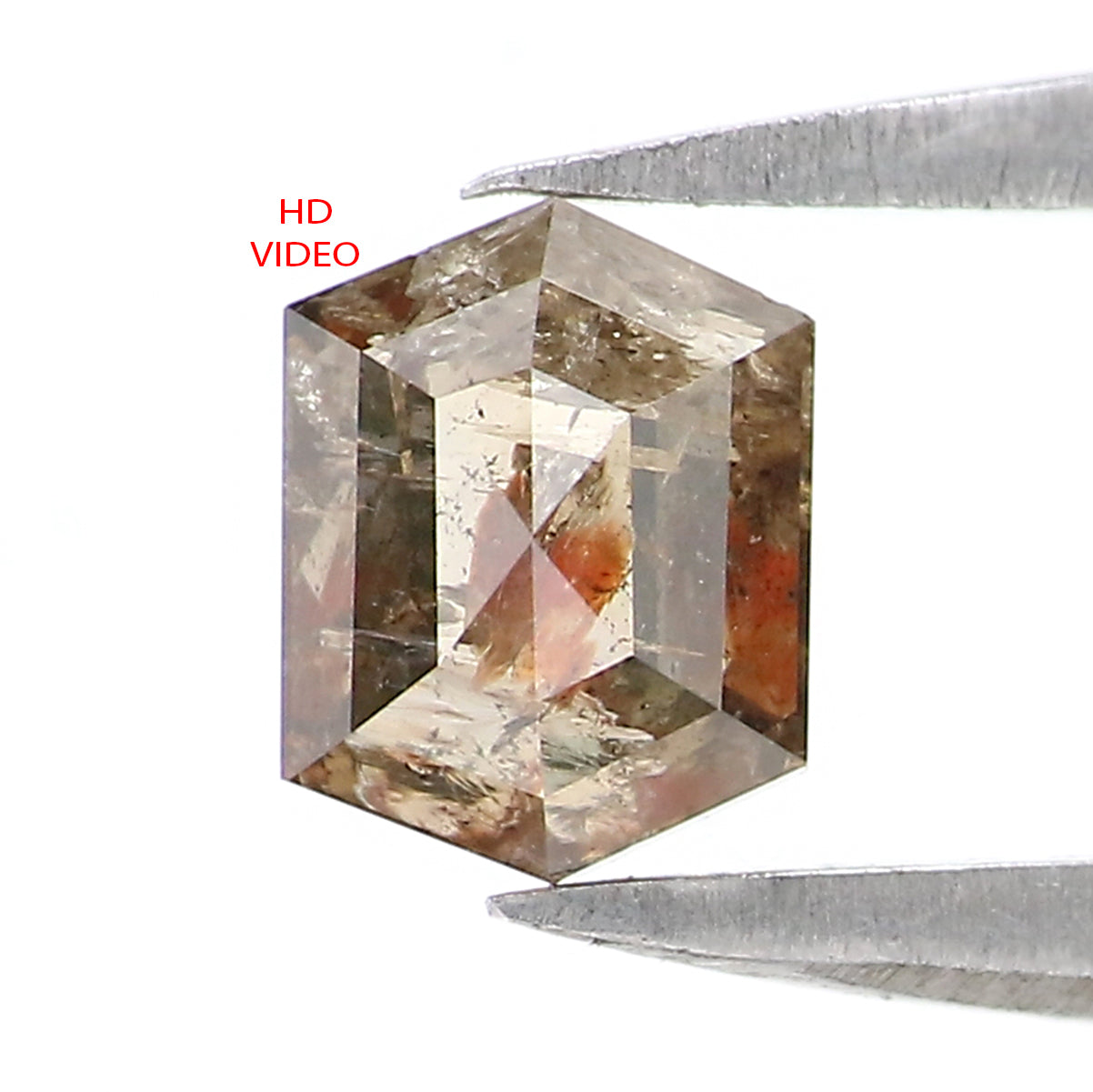0.50 CT Natural Loose Hexagon Shape Diamond Brown Color Hexagon Shape Diamond 5.40 MM Natural Green Color Hexagon Rose Cut Diamond QK2596