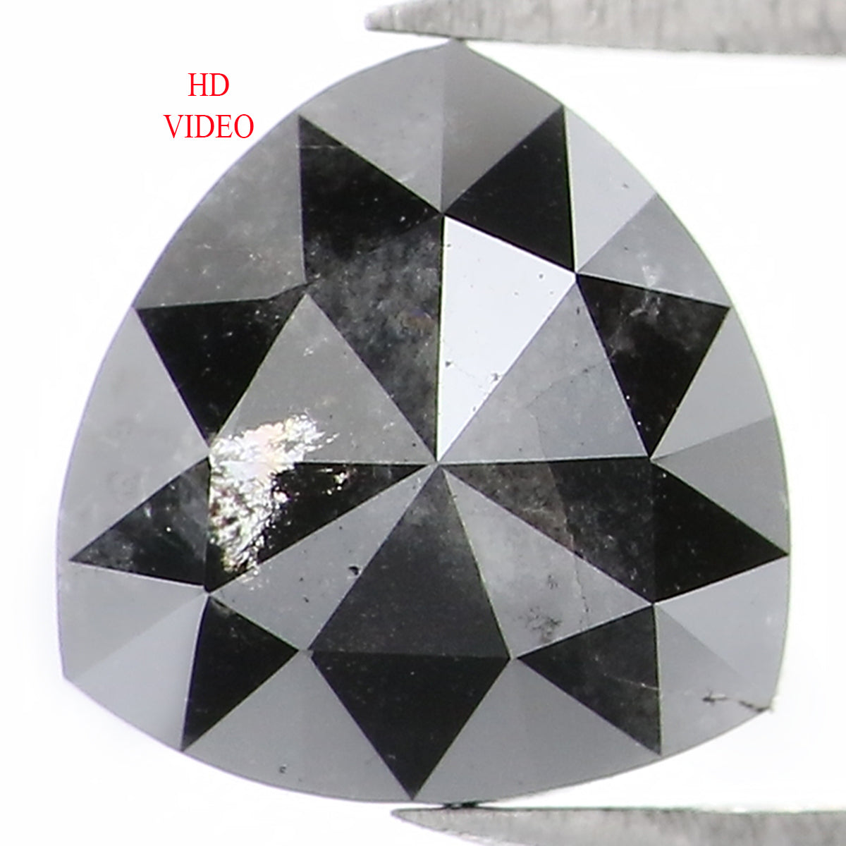 1.25 CT Natural Loose Triangle Shape Diamond Salt And Pepper Triangle Diamond 6.95 MM Black Grey Color Triangle Cut Rose Cut Diamond LQ1382