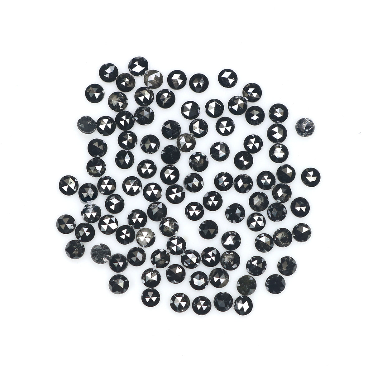 2.48 CT Natural Loose Round Rose Cut Diamond Black Color Round Shape Diamond 1.80 MM Natural Loose Black Color Round Rose Cut Diamond LQ1880