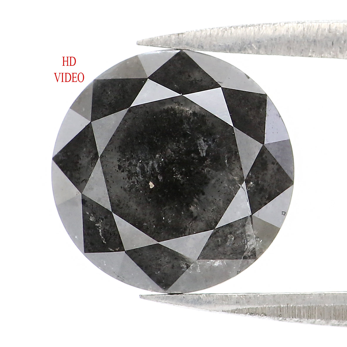 3.43 Ct Natural Loose Round Shape Diamond Black Color Round Cut Diamond 9.00 MM Natural Black Diamond Round Brilliant Cut Diamond KQ1999