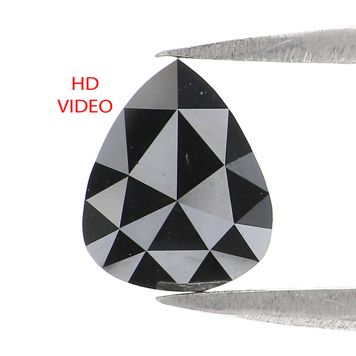 0.69 CT Natural Loose Pear Shape Diamond Black Color Pear Cut Diamond 7.40 MM Natural Loose Black Color Diamond Pear Rose Cut Diamond LQ2632