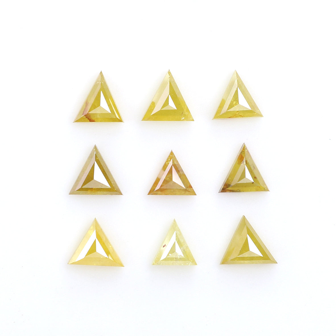 1.28 CT Natural Loose Triangle Shape Diamond Yellow Color Triangle Diamond 3.40 MM Natural Yellow Diamond Triangle Rose Cut Diamond QL2052