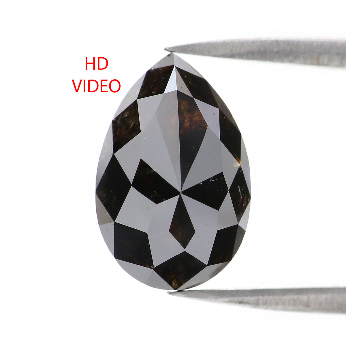 4.27 CT Natural Loose Pear Shape Diamond Black Color Pear Shape Diamond 12.50 MM Natural Loose Diamond Black Pear Rose Cut Diamond QL2155