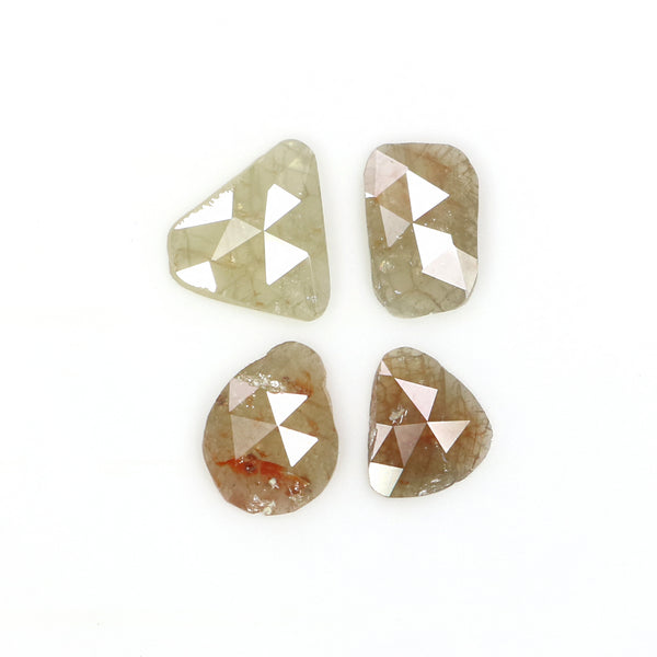 Natural Loose Slice Brown Grey Color Diamond 1.78 CT 7.30 MM Slice Shape Rose Cut Diamond L2667