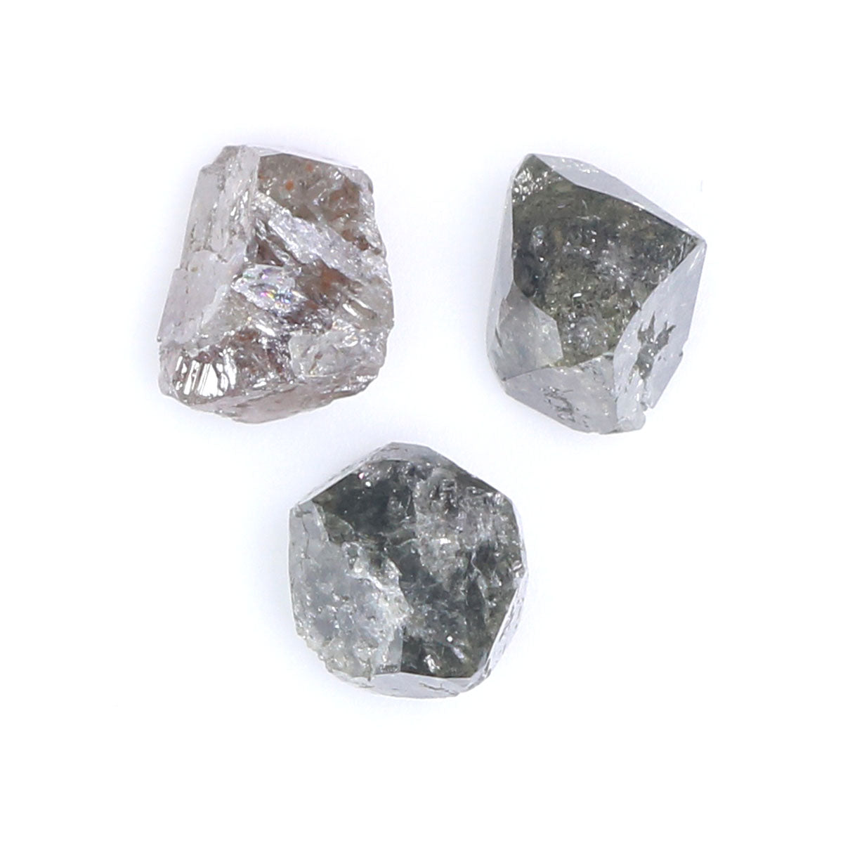 3.74 CT Natural Loose Rough Shape Diamond Salt And Pepper Rough Cut Diamond 5.85 MM Natural Black Grey Rough Irregular Cut Diamond KQ2528