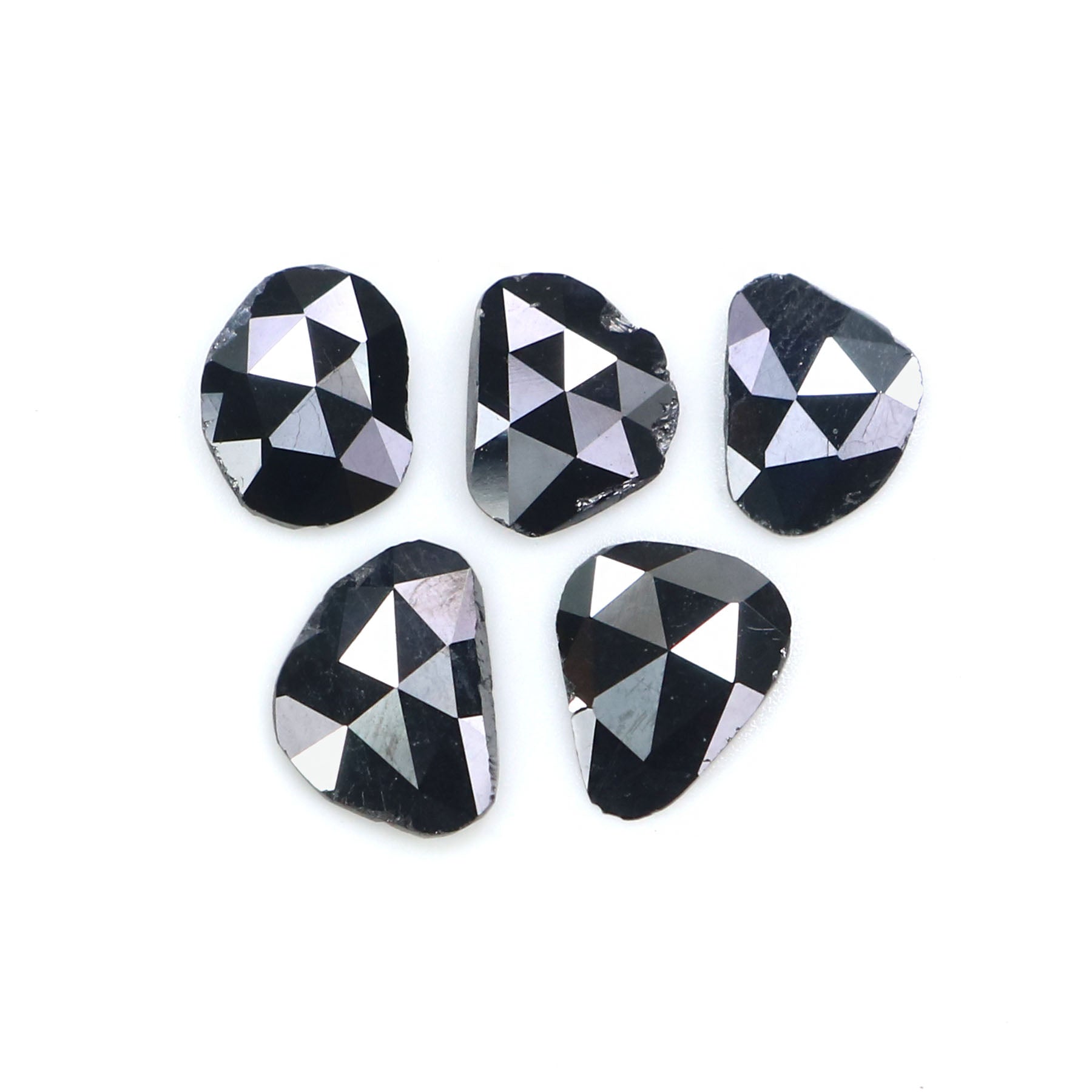 1.38 CT Natural Loose Slice Shape Diamond Black Color Slice Cut Diamond 6.40 MM Natural Loose Black Color Slice Rose Cut Diamond KQ2619