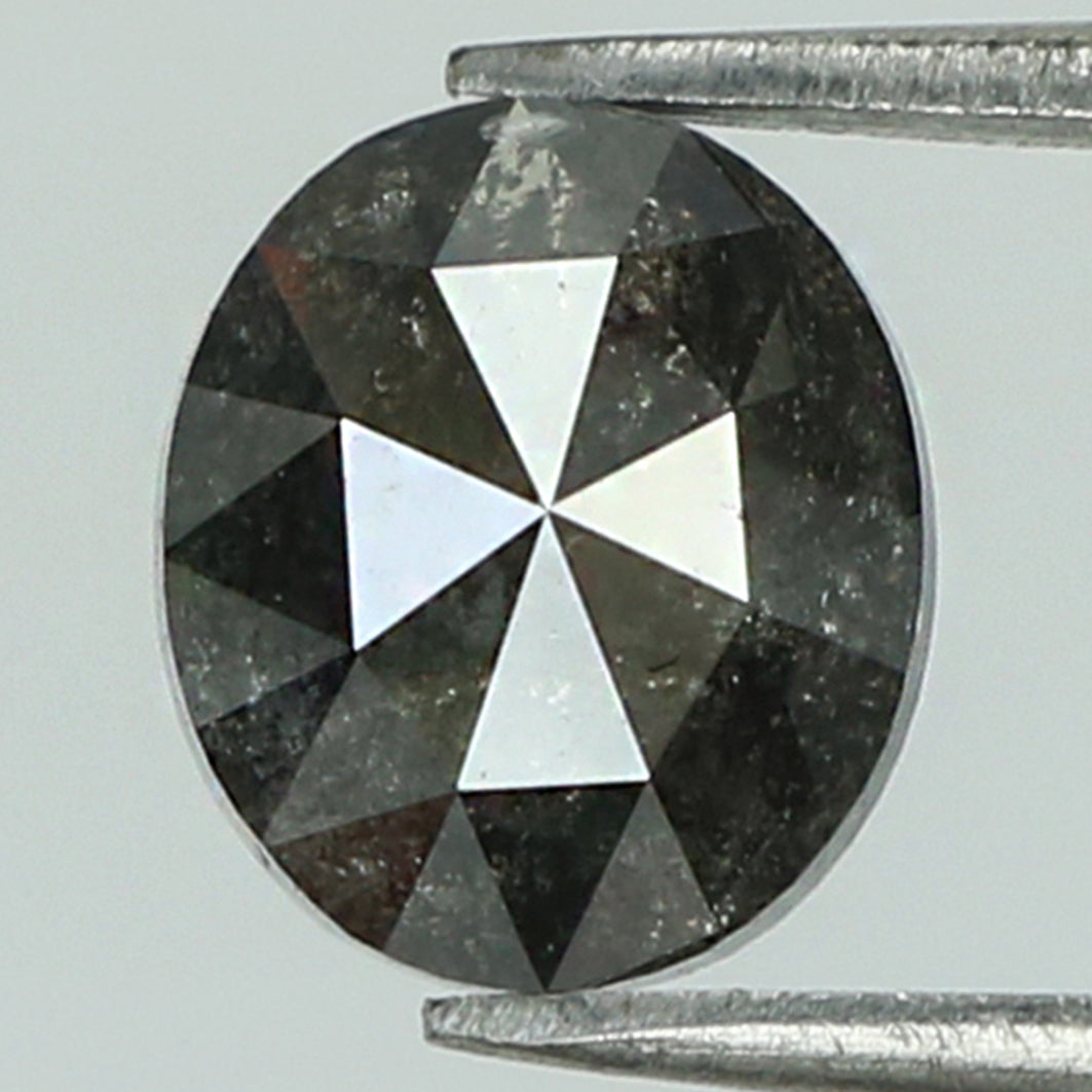 1.19 Ct Natural Loose Oval Shape Diamond Black Grey Color Oval Cut Diamond 6.70 MM Natural Loose Salt and Pepper Oval Shape Diamond QK2055