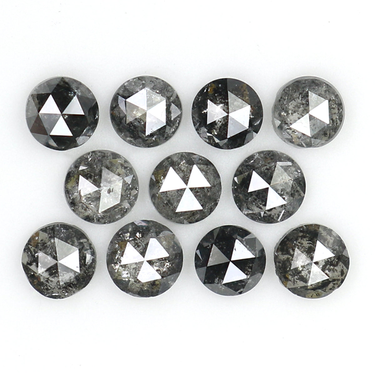 Natural Loose Rose Cut Salt And Pepper Diamond Black Grey Color 1.05 CT 2.70 MM Rose Cut Shape Diamond KDL1552