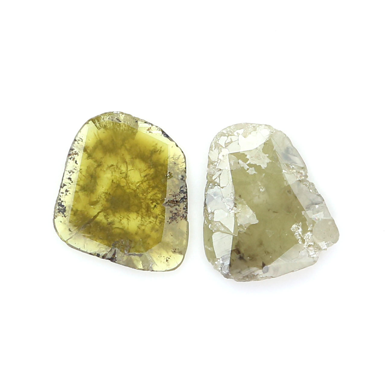 1.44 CT Natural Loose Slice Shape Diamond Yellow Color Slice Cut Diamond 8.10 MM Natural Loose Grey Color Slice Irregular Cut Diamond KQ2561