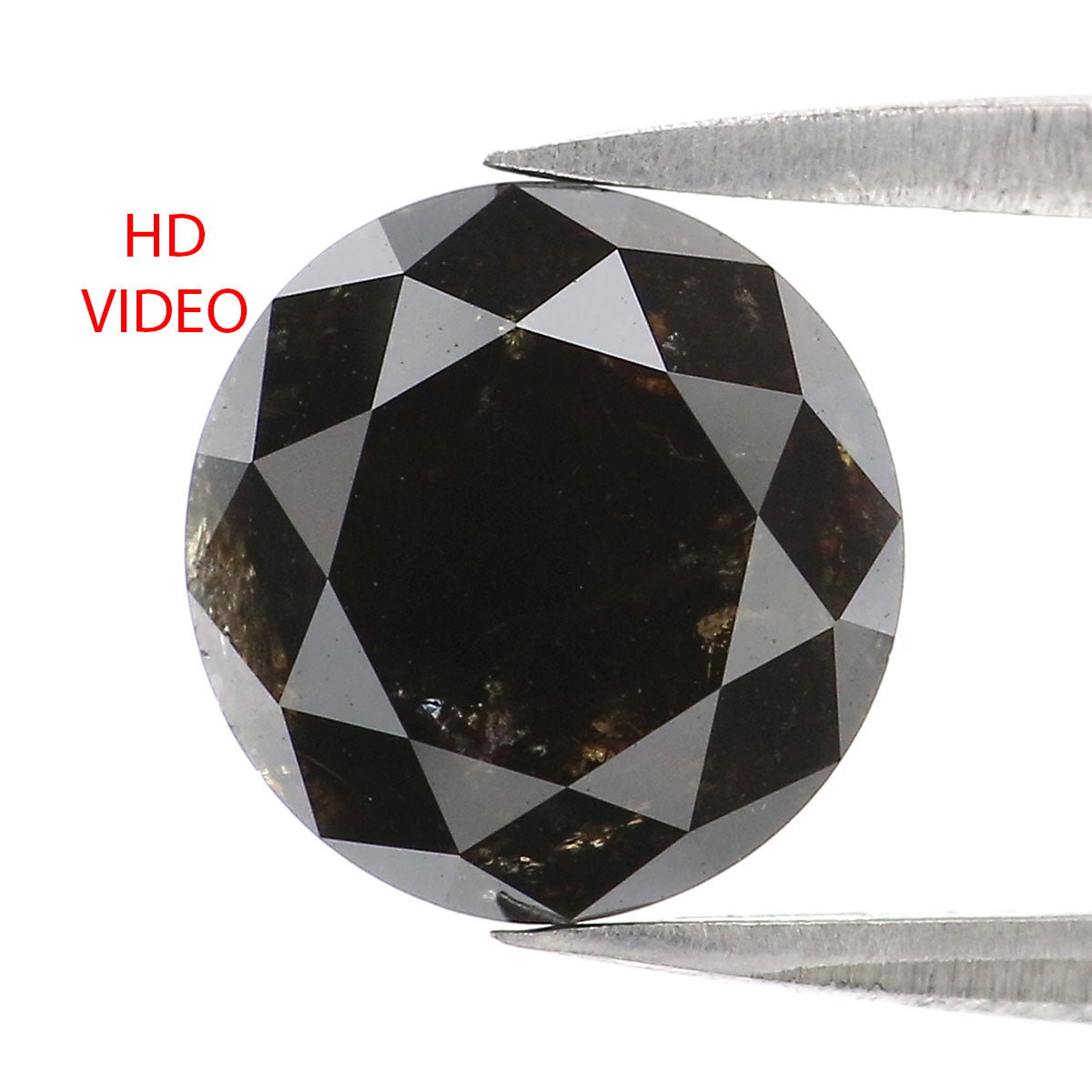 2.77 CT Natural Loose Round Shape Diamond Black Color Round Cut Diamond 8.50 MM Natural Black Diamond Round Brilliant Cut Diamond LQ8491
