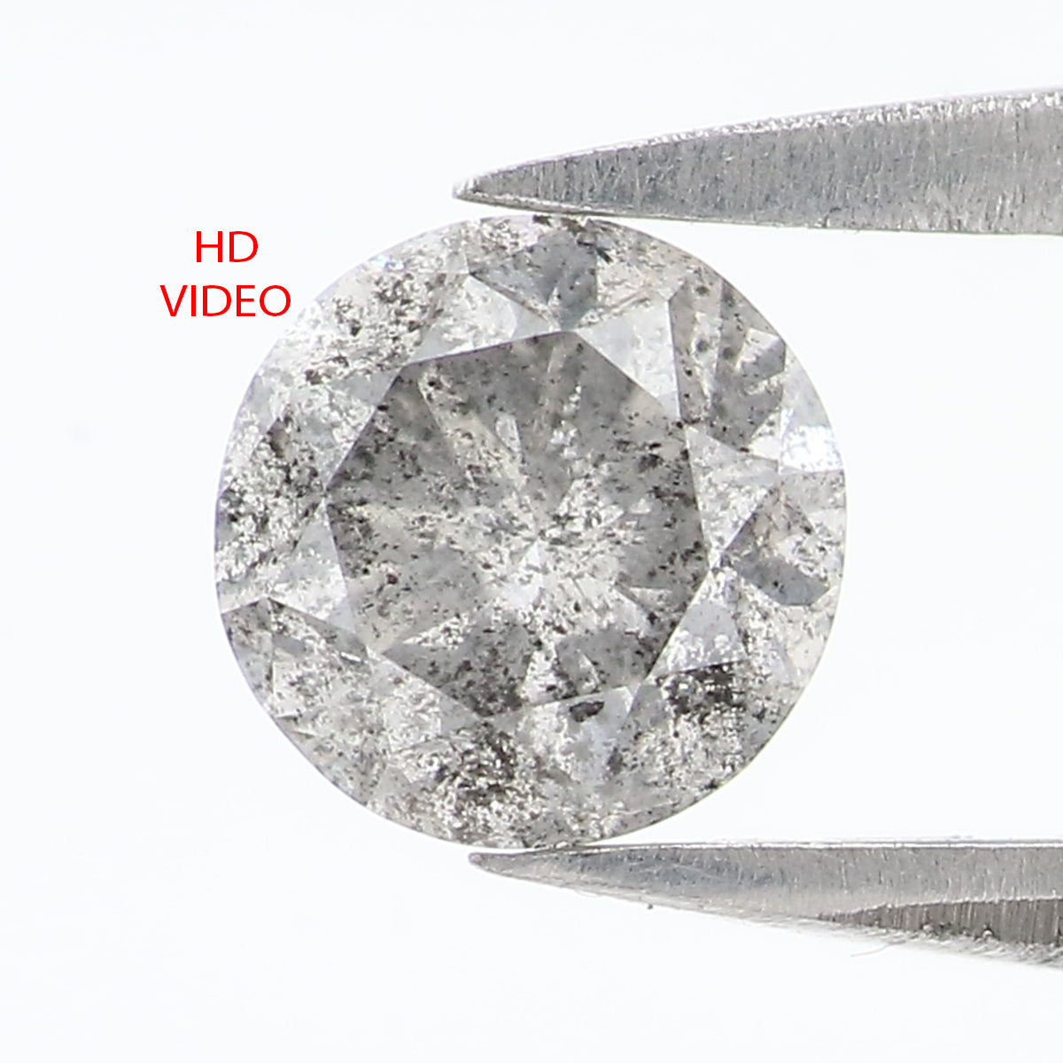 Natural Loose Round Salt And Pepper Diamond Black Grey Color 0.71 CT 5.48 MM Round Brilliant Cut Diamond L2565