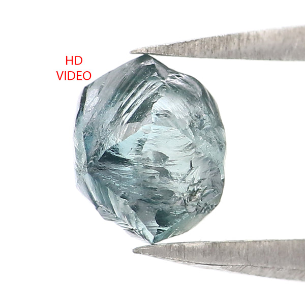 Natural Loose Rough Blue Color Diamond 0.97 CT 5.63 MM Rough Irregular Cut Diamond KQL2347