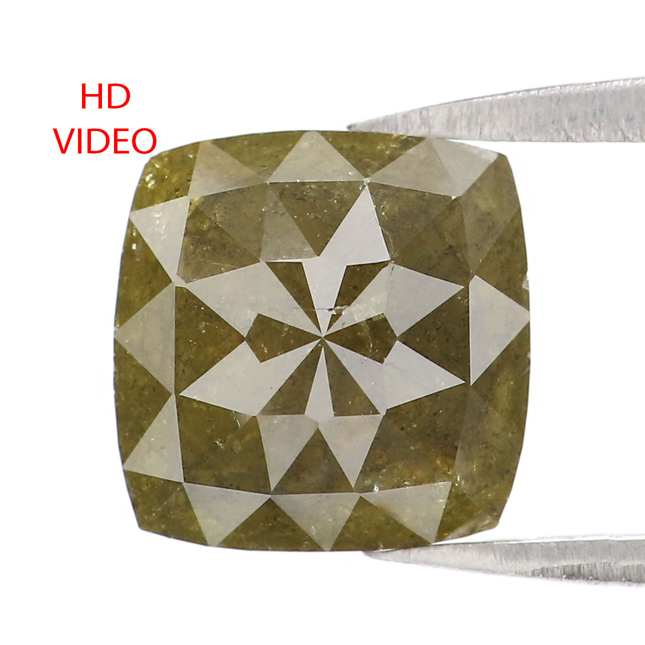 2.71 CT Natural Loose Square Shape Diamond Green Square Cut Diamond 8.35 MM Natural Loose Green Color Diamond Square Rose Cut Diamond QL2463