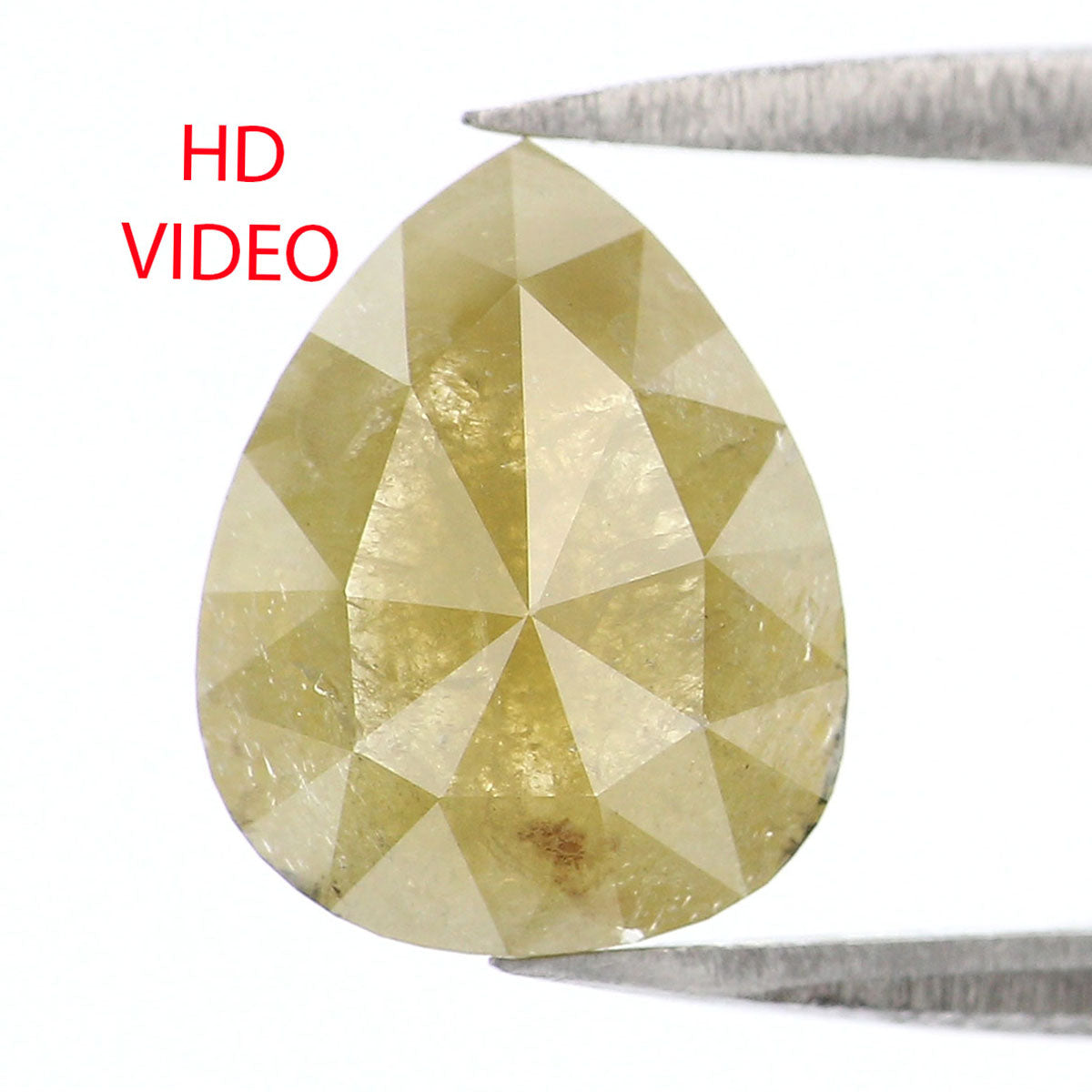 1.84 CT Natural Loose Pear Shape Diamond Yellow Color Pear Cut Diamond 10.00 MM Natural Yellow Color Diamond Pear Rose Cut Diamond KQ1024