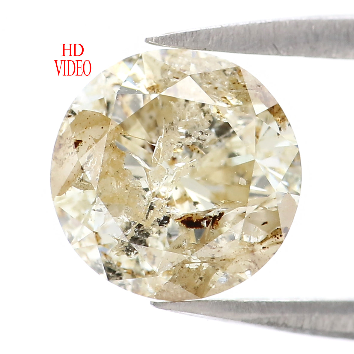 2.01 Ct Natural Loose Round Shape Diamond Brown Color Round Diamond 7.85 MM Natural Loose Brown Diamond Round Brilliant Cut Diamond QL405