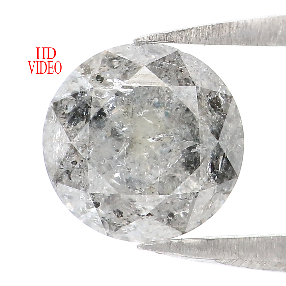 1.31 CT Natural Loose Round Shape Diamond Black Grey Color Round Cut Diamond 6.75 MM Salt And Pepper Round Brilliant Cut Diamond QL2032