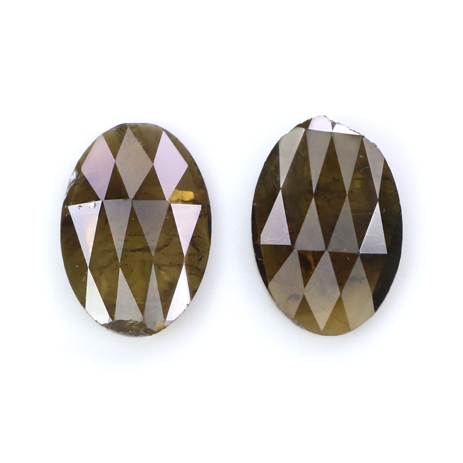 1.62 CT Natural Loose Oval Cut Pair Diamond Brown Color Oval Shape Diamond 7.30 MM Natural Loose Brown Color Oval Rose Cut Diamond KQ1664