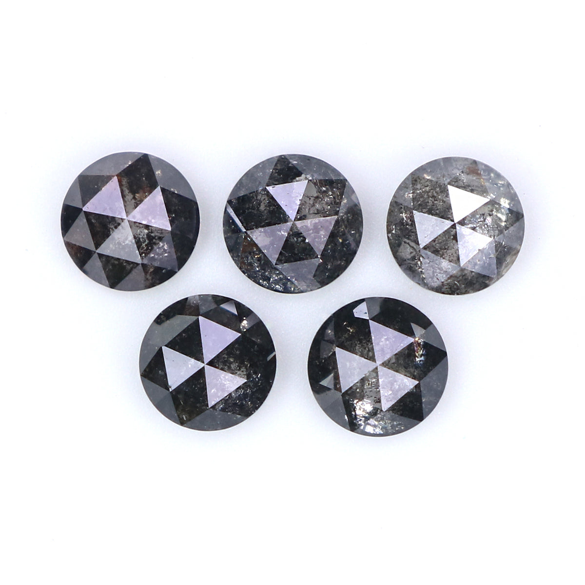 Natural Loose Rose Cut Salt And Pepper Diamond Black Grey Color 1.17 CT 3.70 MM Round Rose Cut Shape Diamond KDL7491