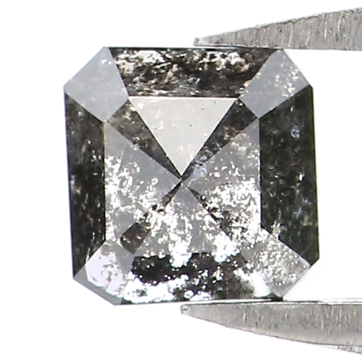 0.47 CT Natural Loose Emerald Shape Diamond Salt And Pepper Emerald Shape Diamond 4.50 MM Black Grey Color Emerald Rose Cut Diamond QL6853