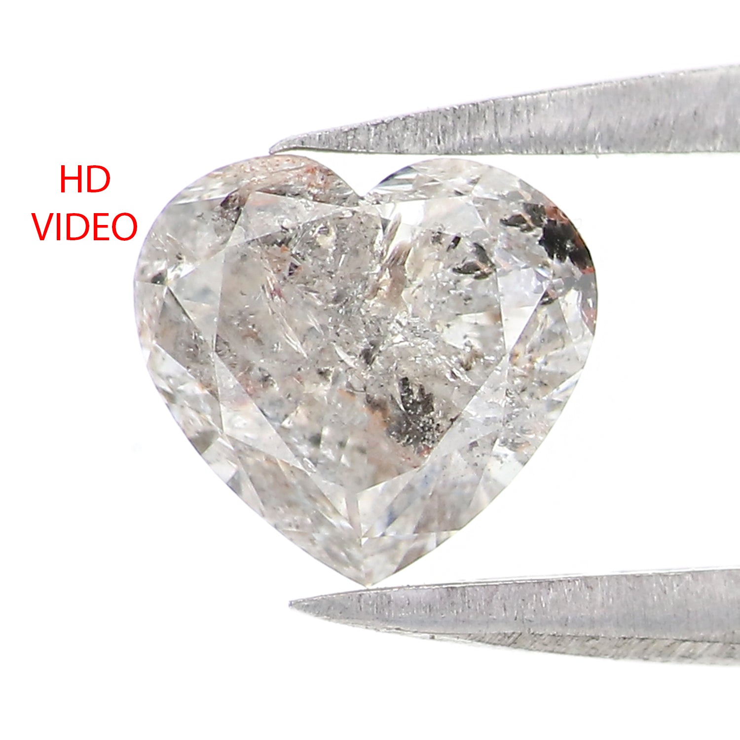 1.15 CT Natural Loose Heart Cut Diamond Salt And Pepper Heart Diamond 6.20 MM Natural Black Grey Diamond Heart Brilliant Cut Diamond QL2571