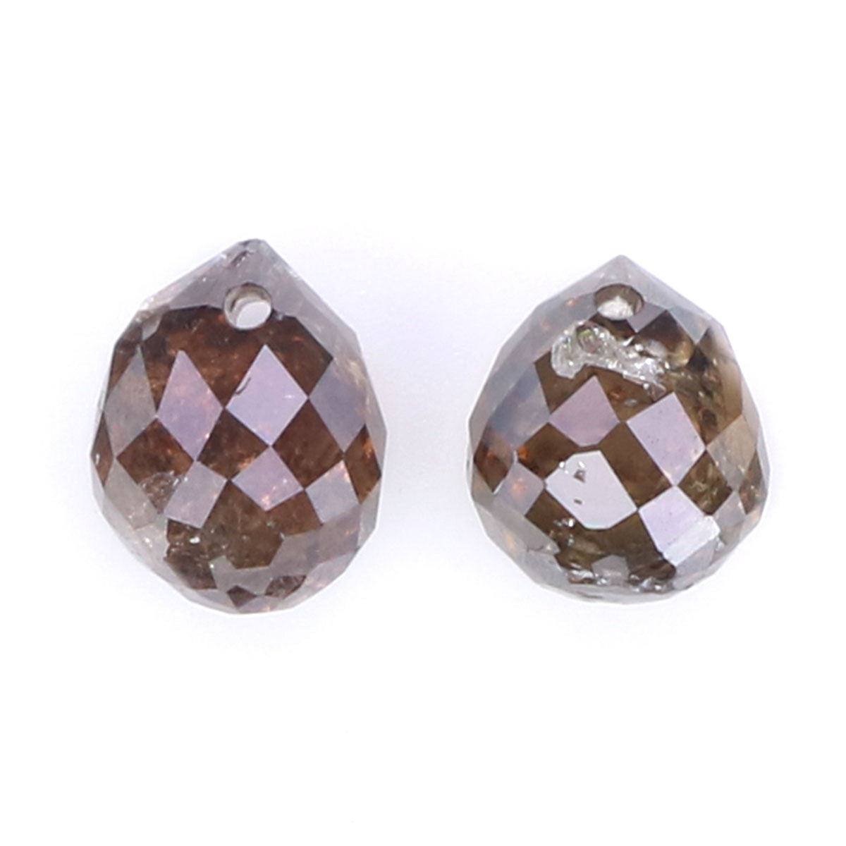 Natural Loose briolette Brown Color Diamond 1.23 CT 4.30 MM Drop Shape Rose Cut Diamond KDK2275