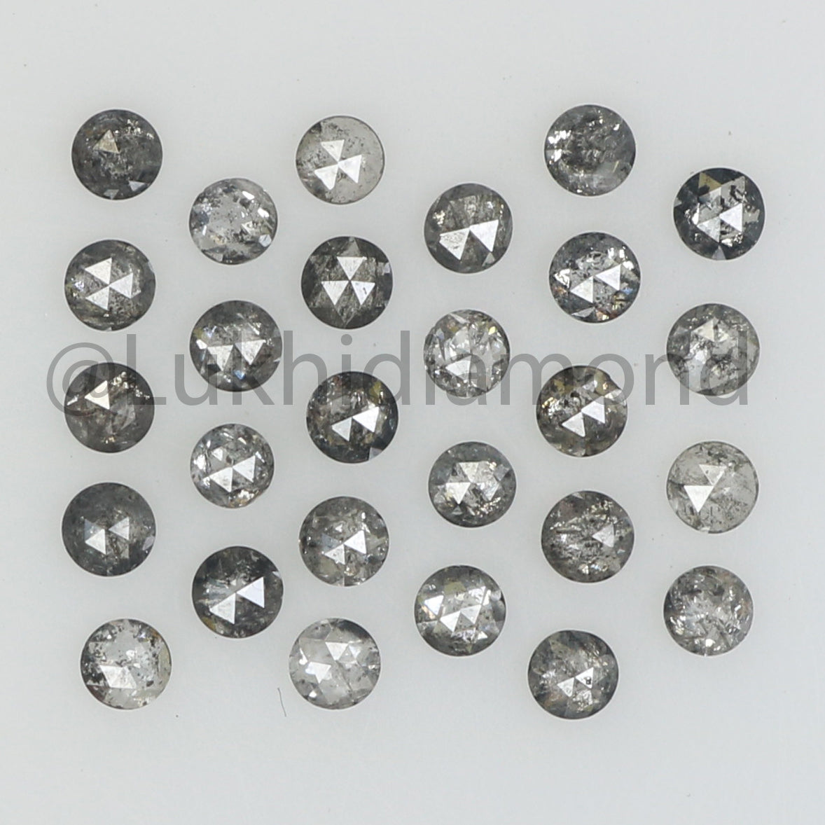 1.00 CT Natural Loose Diamond Round Rose Cut Salt And Pepper Black Gray Color I3 Clarity 2.00 MM Q200-1