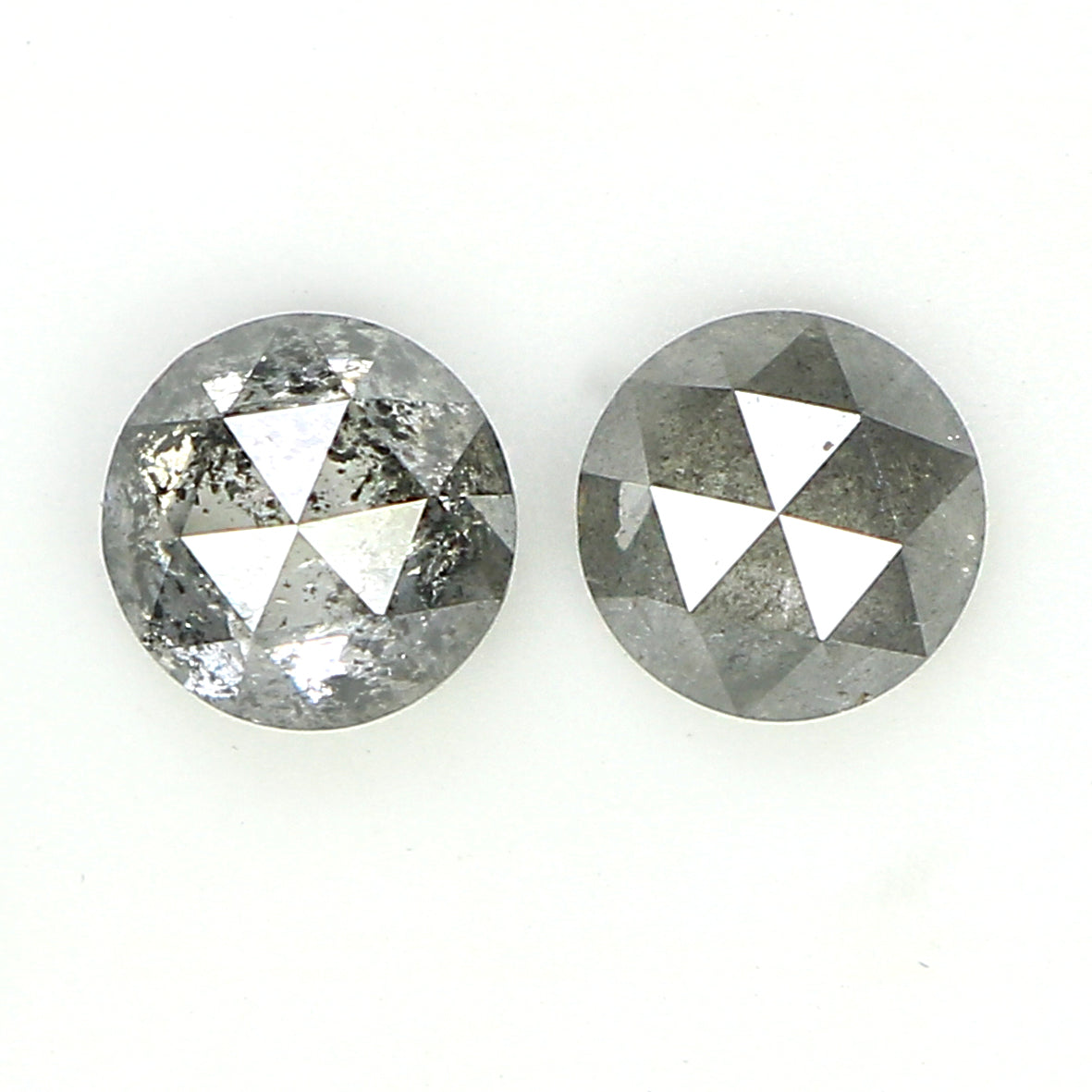 0.95 CT Natural Loose Round Rose Cut Pair Diamond Salt And Pepper Rose Cut Diamond 4.60 MM Natural Black Grey Round Rose Cut Diamond QL1006