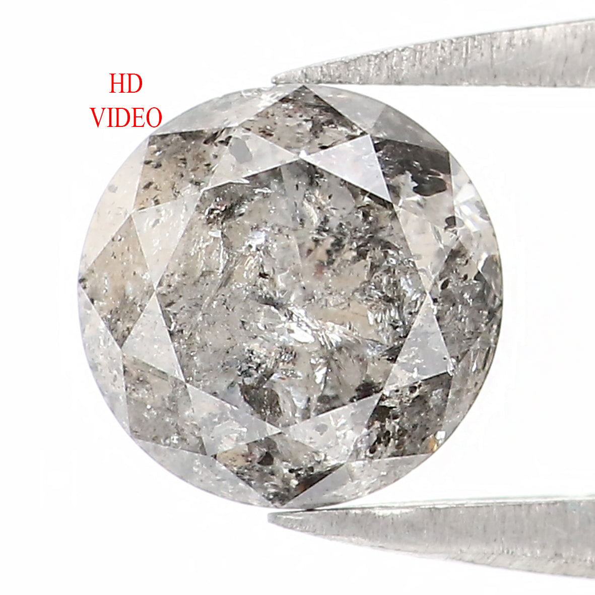 1.13 CT Natural Loose Round Shape Diamond Black Grey Color Round Shape Diamond 6.40 MM Salt And Pepper Round Brilliant Cut Diamond LQ1401