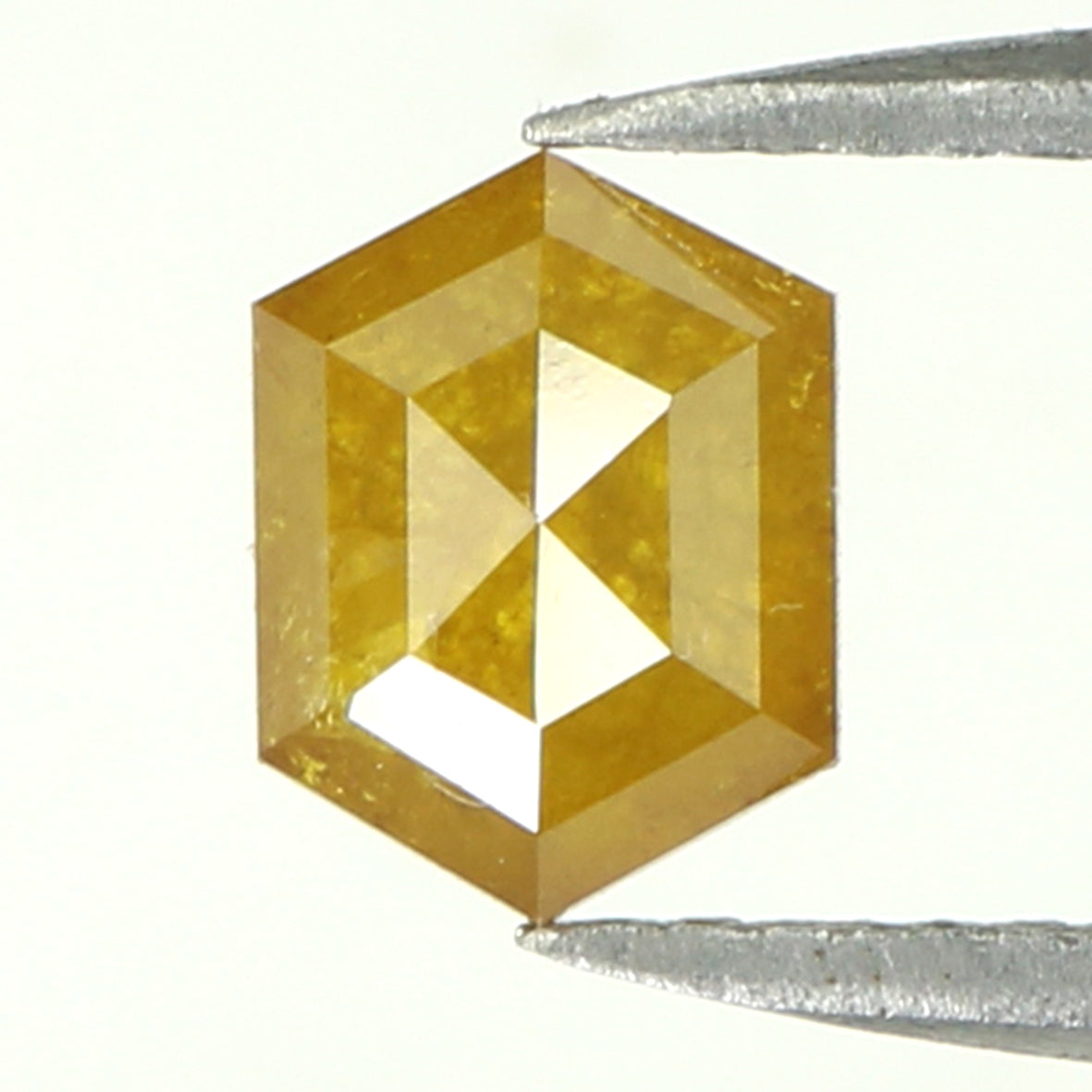0.90 CT Natural Loose Hexagon Shape Diamond Yellow Color Hexagon Cut Diamond 6.75 MM Natural Loose Hexagon Shape Rose Cut Diamond QL9858