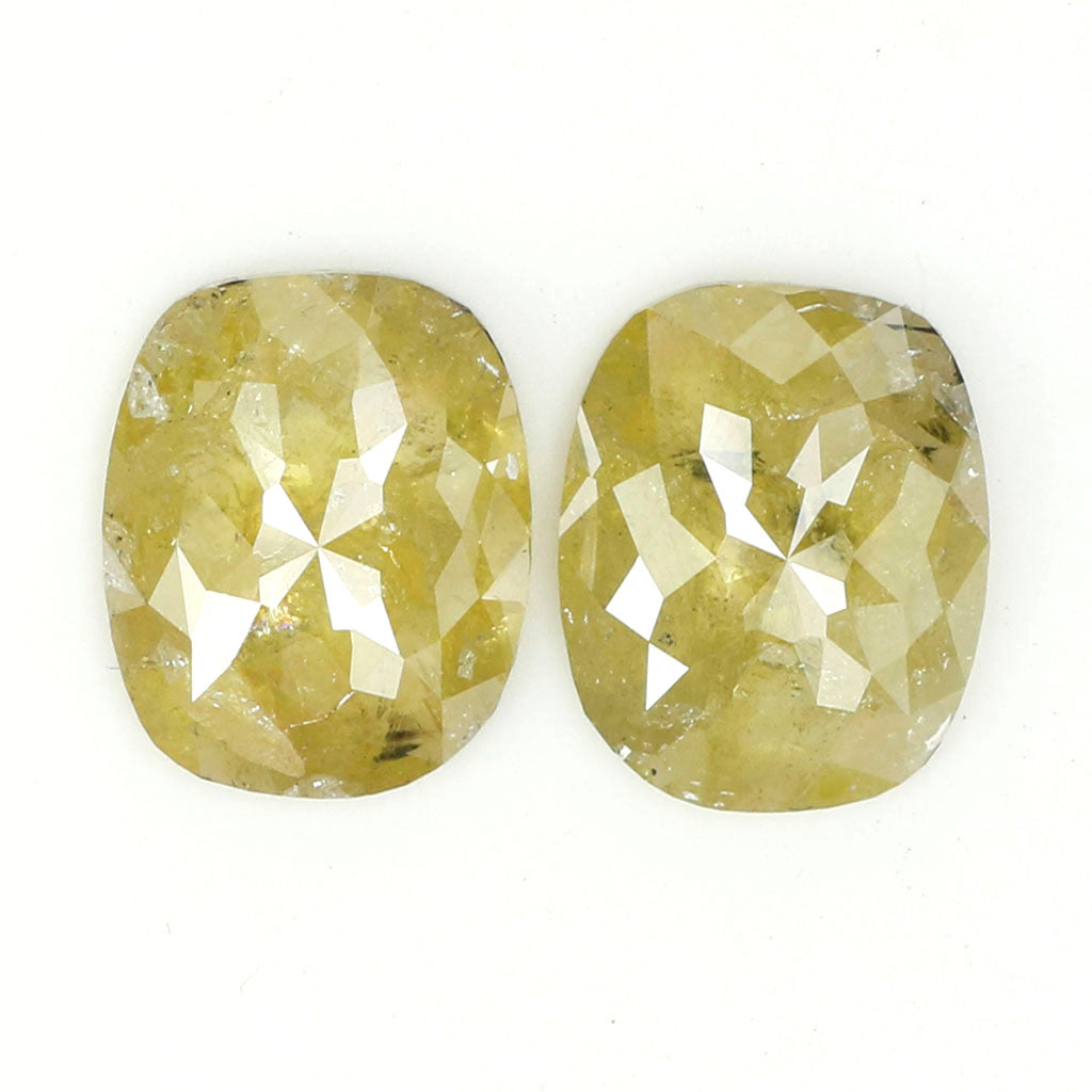 2.75 CT Natural Loose Oval Cut Pair Diamond Yellow Color Oval Shape Diamond 8.90 MM Natural Loose Yellow Color Oval Rose Cut Diamond QL5016