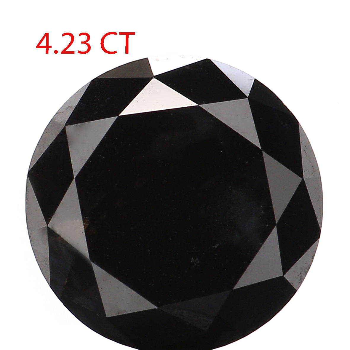 4.23 Ct Natural Loose Round Shape Diamond Black Color Round Cut Diamond 9.65 MM Natural Loose Diamond Round Brilliant Cut Diamond QL9505