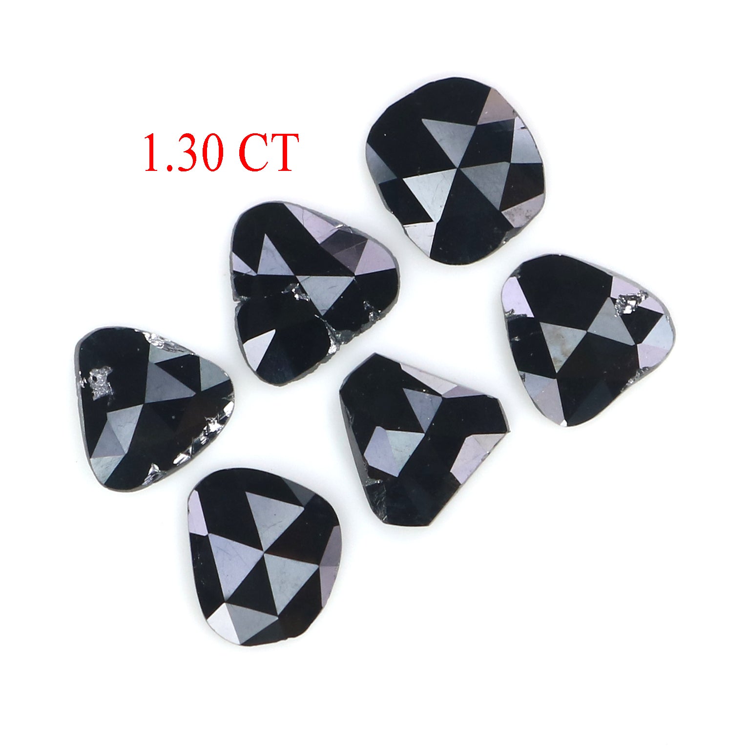 Natural Loose Slice Black Color Diamond 1.30 CT 5.52 MM Slice Shape Rose Cut Diamond L2703