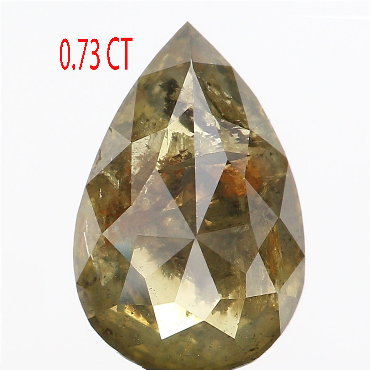 0.73 CT Natural Loose Diamond, Pear Diamond, Green Diamond, Rustic Diamond, Pear Cut Diamond, Fancy Color Diamond L442