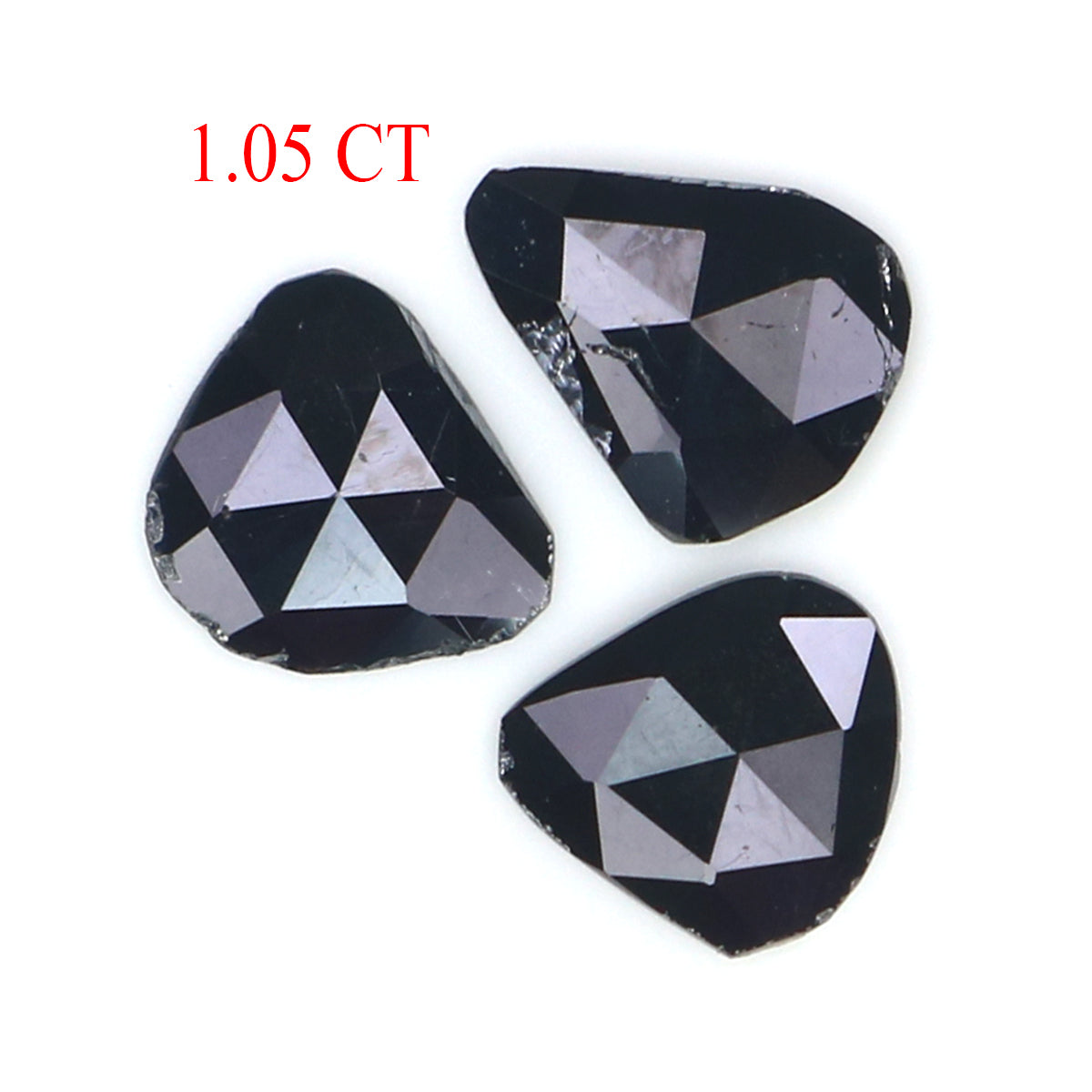 1.05 CT Natural Loose Slice Shape Diamond Black Color Slice Cut Diamond 6.85 MM Natural Loose Black Color Slice Rose Cut Diamond KQ2628