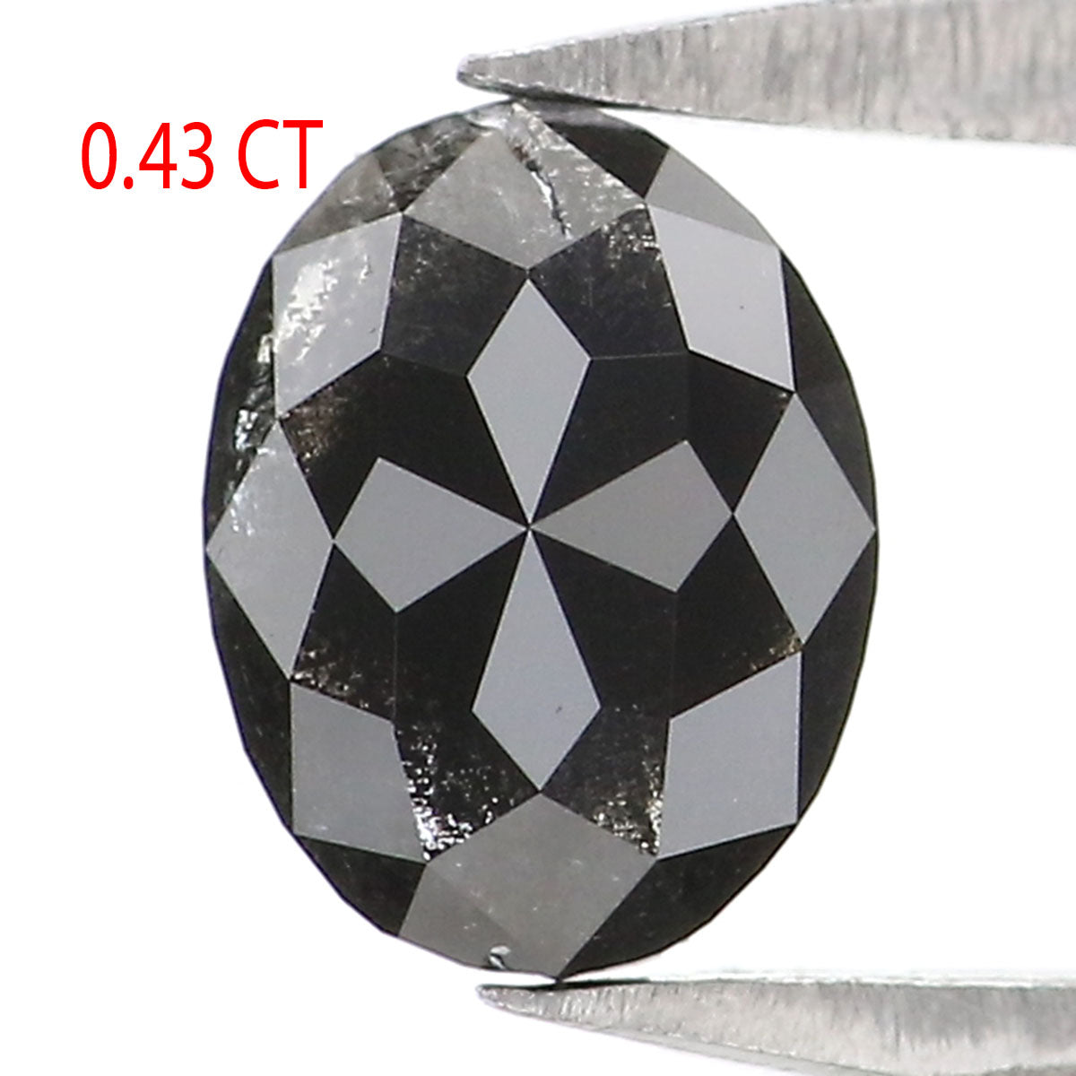 0.43 CT Natural Loose Oval Shape Diamond Salt And Pepper Oval Diamond 5.65 MM Natural Loose Black Grey Color Oval Rose Cut Diamond KQ2582