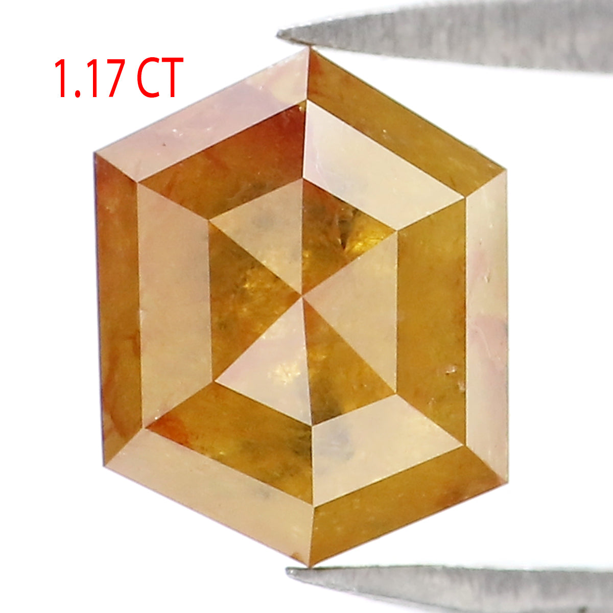 Natural Loose Hexagon Yellow Color Diamond 1.17 CT 6.84 MM Hexagon Shape Rose Cut Diamond KDL2220