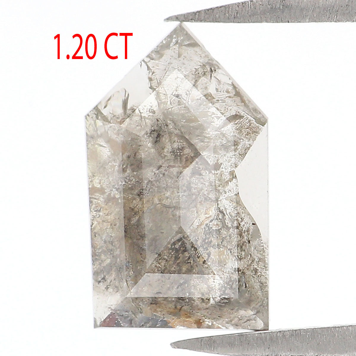 1.20 Ct Natural Loose Shield Shape Diamond Salt And Pepper Shield Cut Diamond 10.50 MM Natural Black Gray Shield Rose Cut Diamond KQ2035