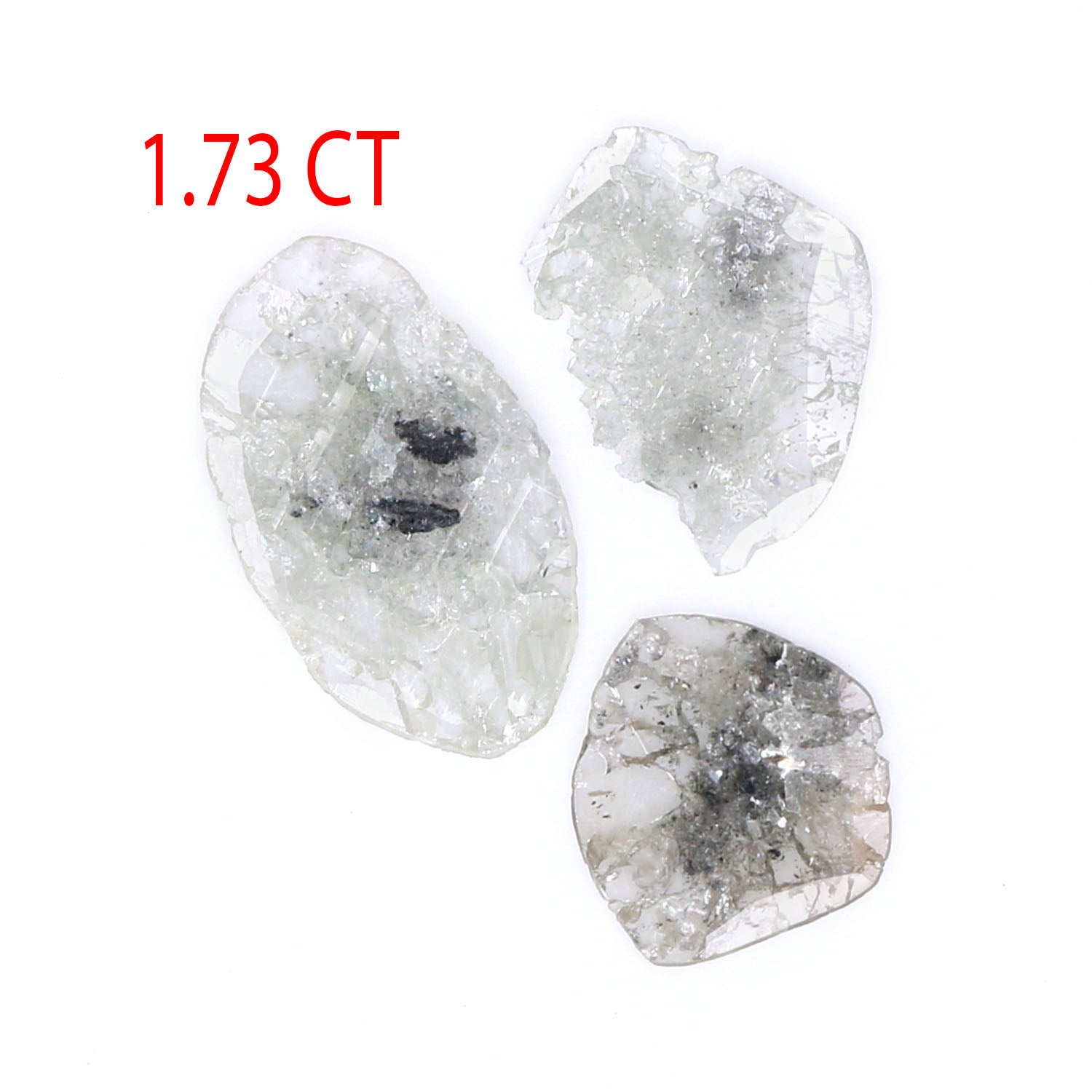 1.73 CT Natural Loose Slice Shape Diamond Grey Color Slice Cut Diamond 8.90 MM Natural Loose Grey Color Slice Irregular Cut Diamond LQ6351