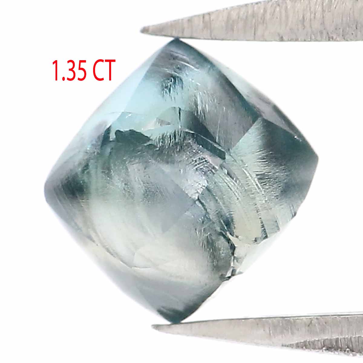 1.35 CT Natural Loose Rough Shape Diamond Blue Color Rough Cut Diamond 6.40 MM Natural Loose Blue Color Diamond Rough Crystal Diamond QL2350