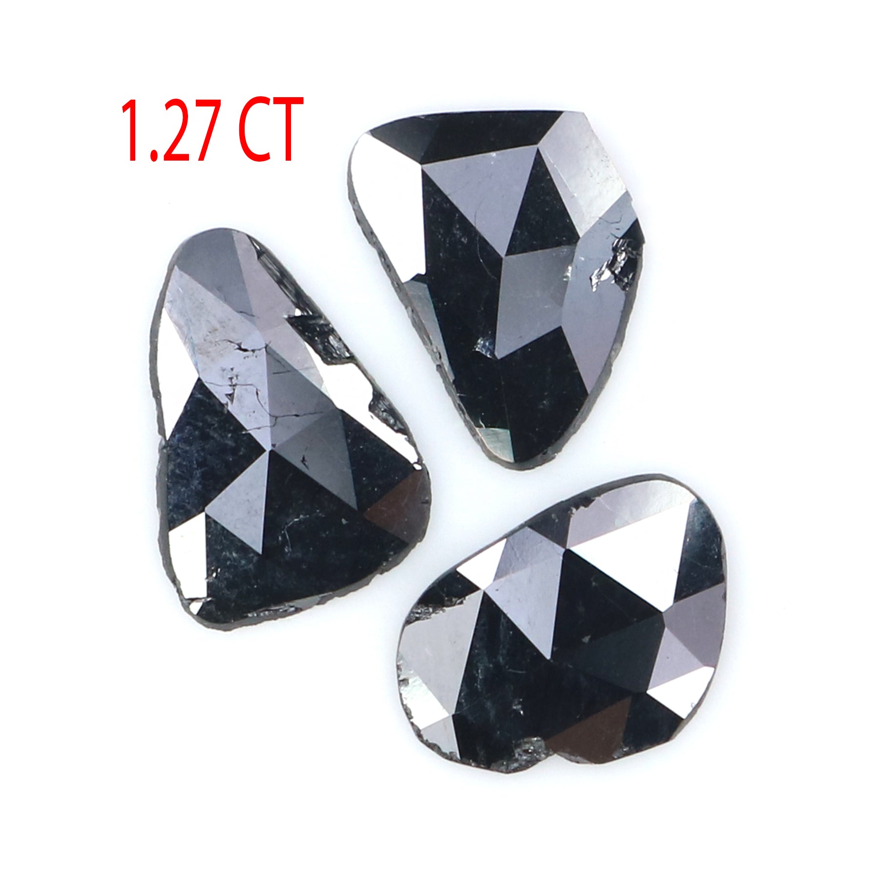 Natural Loose Slice Black Color Diamond 1.27 CT 8.10 MM Slice Shape Rose Cut Diamond KR2600