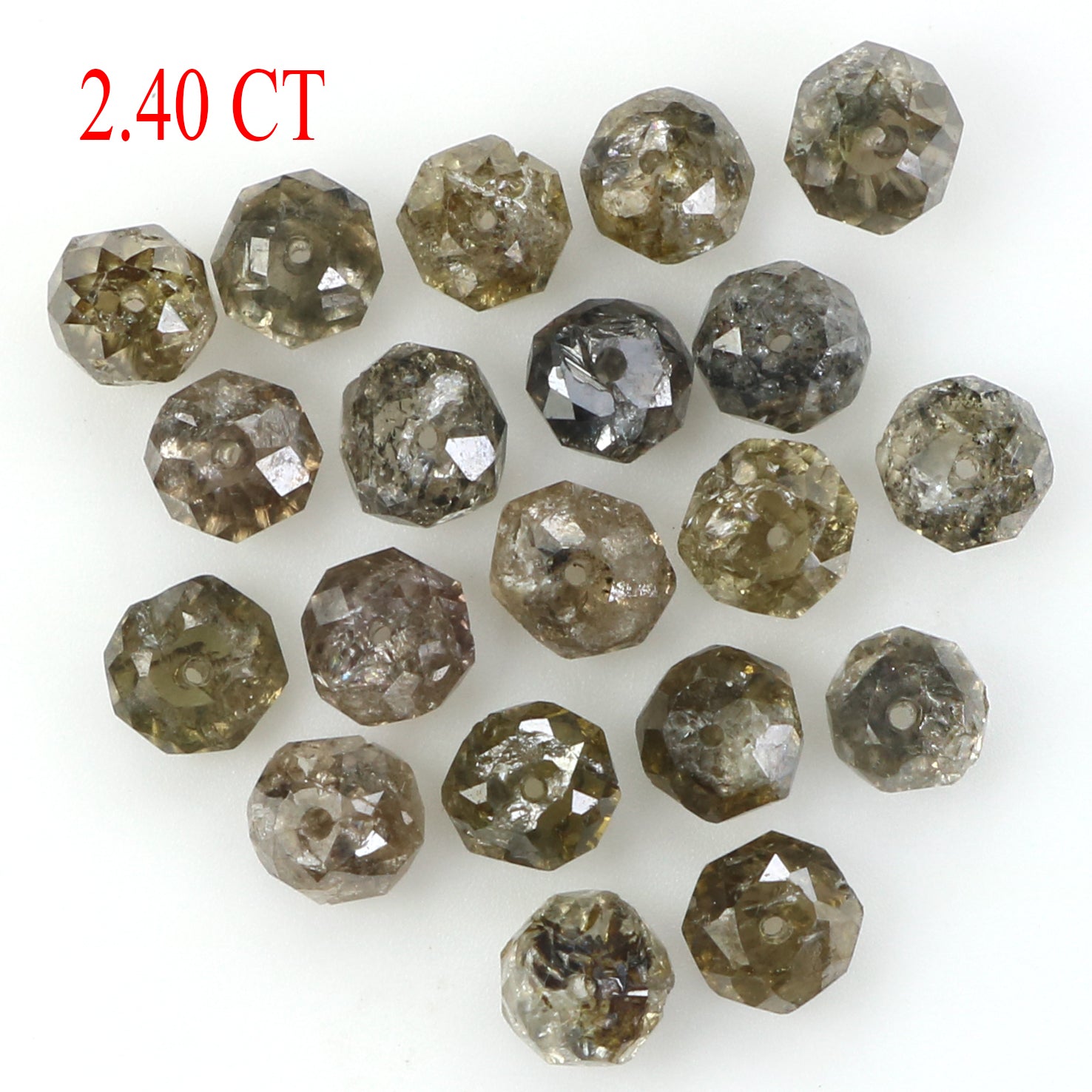 Natural Loose Bead Brown Color Diamond 2.40 CT 2.50 MM Bead Shape Rose Cut Diamond L1722