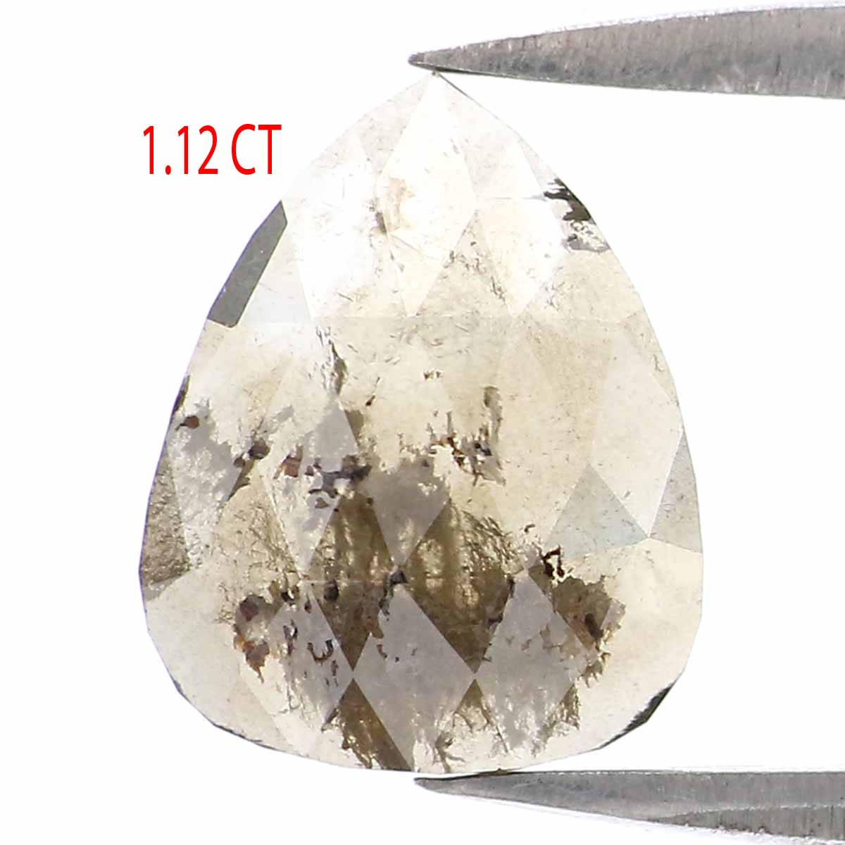 1.12 CT Natural Loose Pear Shape Diamond Grey Color Pear Cut Diamond 9.10 MM Natural Loose Grey Color Diamond Pear Rose Cut Diamond LQ6972