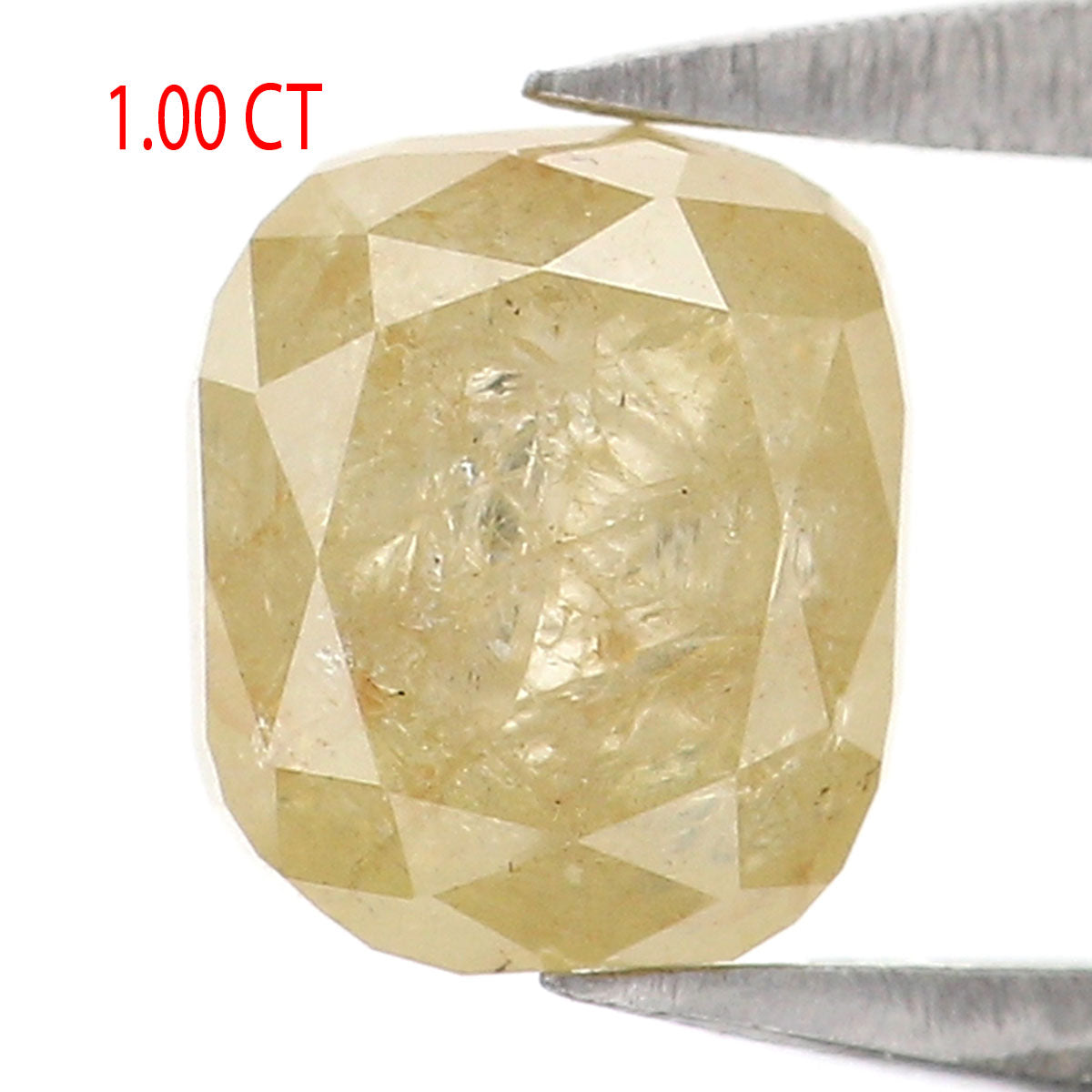 Natural Loose Cushion Yellow Grey Color Diamond 1.00 CT 5.70 MM Cushion Shape Rose Cut Diamond L8676