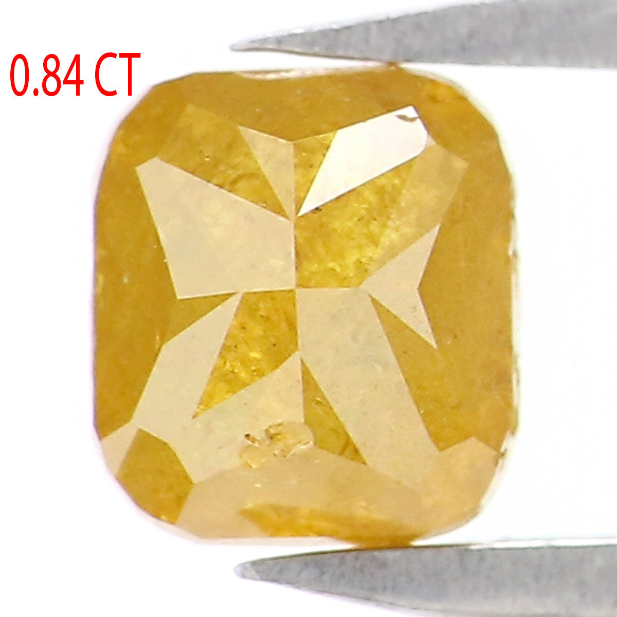 Natural Loose Cushion Yellow Color Diamond 0.84 CT 5.11 MM Cushion Shape Rose Cut Diamond KR689