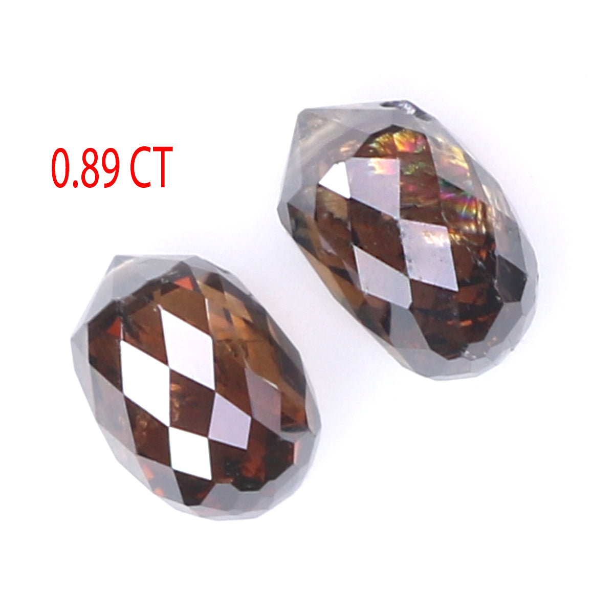 Natural Loose briolette Brown Color Diamond 0.89 CT 4.55 MM Drop Shape Rose Cut Diamond KDL9910